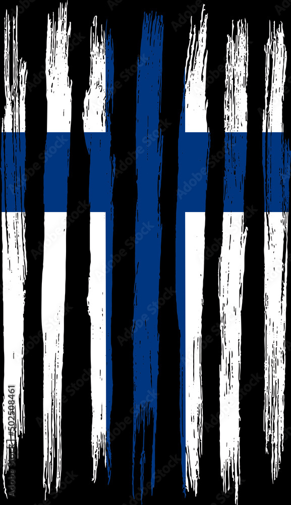 Finland flag with brush paint textured isolated on png or transparent ...