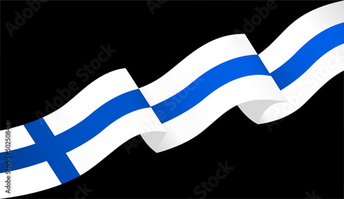 Finland flag wave  isolated  on png or transparent background,Symbol Finland. vector illustration