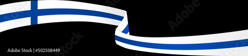 Finland flag wave  isolated  on png or transparent background,Symbol Finland. vector illustration