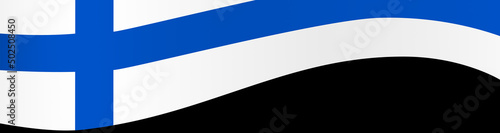 Finland flag wave  isolated  on png or transparent background,Symbol Finland. vector illustration
