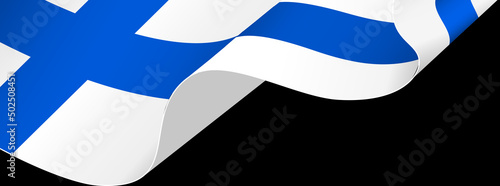 Finland flag wave  isolated  on png or transparent background,Symbol Finland. vector illustration
