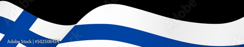 Finland flag wave  isolated  on png or transparent background,Symbol Finland. vector illustration