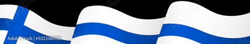 Finland flag wave  isolated  on png or transparent background,Symbol Finland. vector illustration