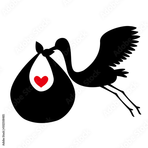 コウノトリのシルエット