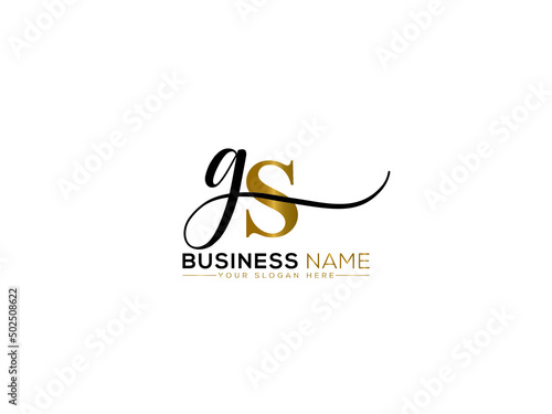 Signature GS Logo Design, Letter Gs sg Signature Logo Icon Vector For apparel clothing luxury fashion brand