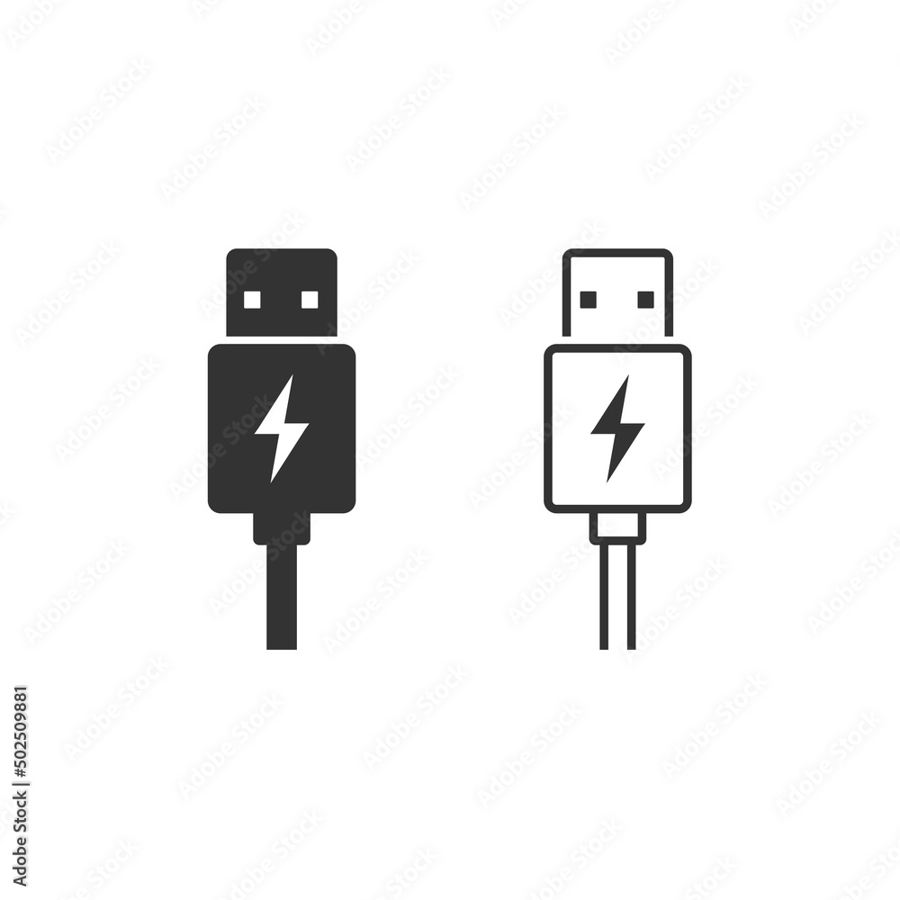 USB cable sign symbol. Vector illustration USB cable sign symbol. Vector illustration
