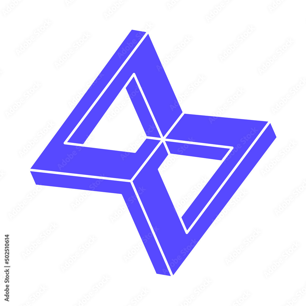 Logo. Impossible shape, optical illusion, vector. Optical art objects. Geometric figure. Line art. Logo. Impossible shape, optical illusion, vector. Optical art objects. Geometric figure. Line art.