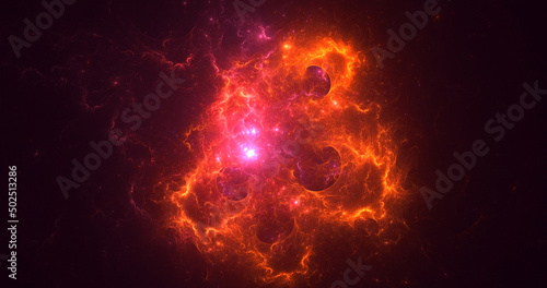 3D rendering abstract multicolor fractal light background 