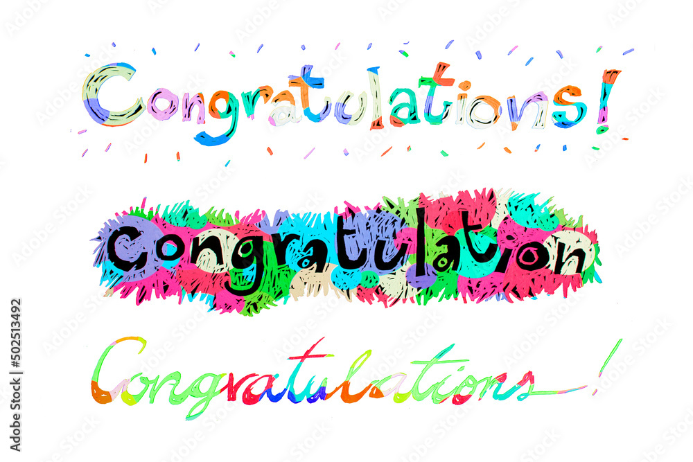 congratulations colorful on white background, congratulations colorful on white background,