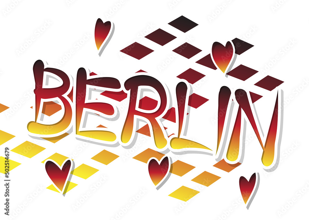 Obraz premium Berlin. Word written with Children's font in cartoon style.