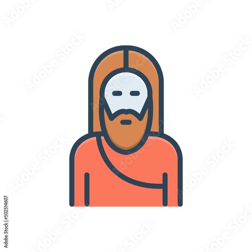 Color illustration icon for moses