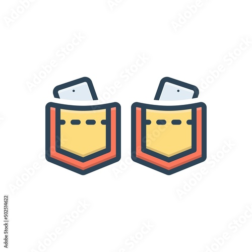 Color illustration icon for pockets
