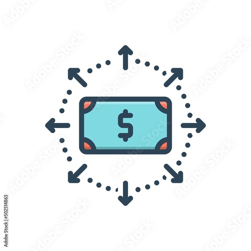 Color illustration icon for spending