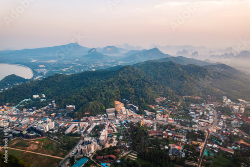 Beautiful view of the seaside town of Krabi © artrachen