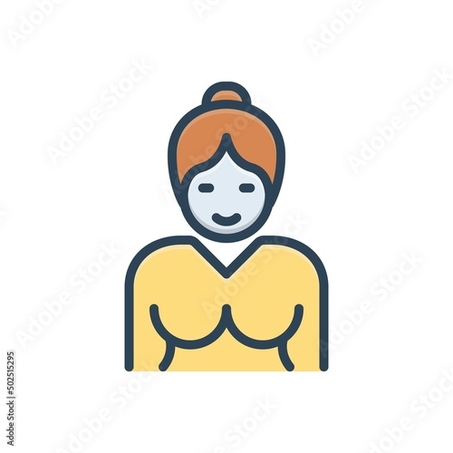 Color illustration icon for wife
