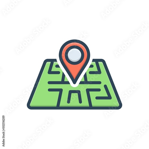 Color illustration icon for acres