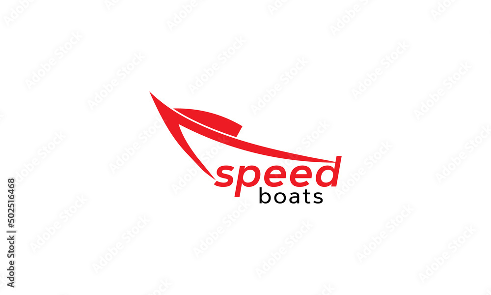 Obraz premium Speed boat logo design vector templet,
