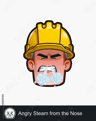 Construction Worker - Expressions - Negative - Angry Steam from the Nose