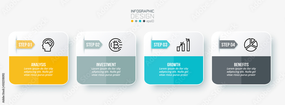 Infographic template business concept with step. Infographic template business concept with step.