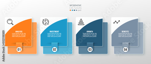 Infographic template business concept with step.