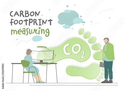 Reduce your carbon footprint. Landscape vector illustration.
