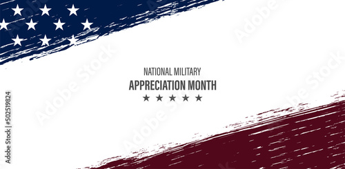 May is National Military Appreciation Month, background design.