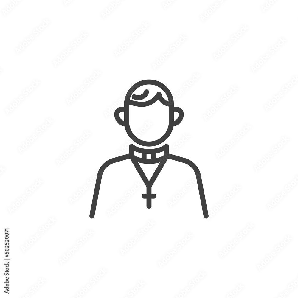 Catholic priest line icon Catholic priest line icon
