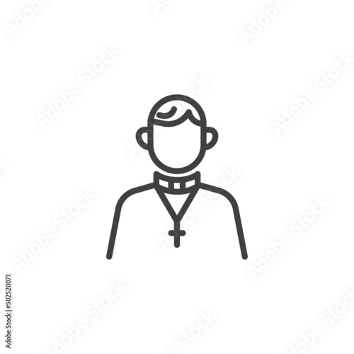 Catholic priest line icon