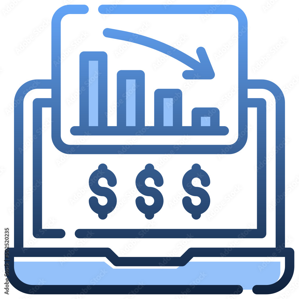 LOSSES Gradient icon,linear,outline,graphic,illustration LOSSES Gradient icon,linear,outline,graphic,illustration