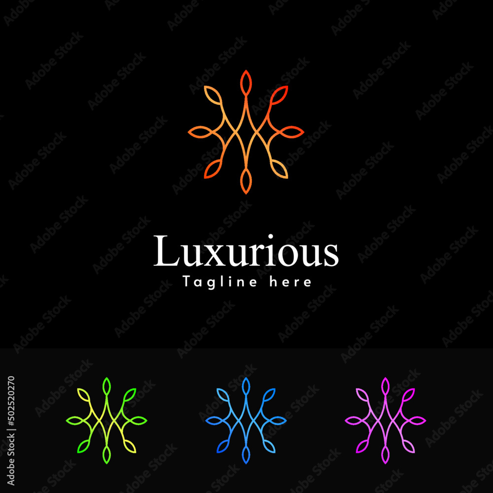 Luxurious logo template. Luxurious Brand Logo Template. modern luxury logo. luxury brand identity for hotel, spa, real estate and premium product. luxury and premium logo.