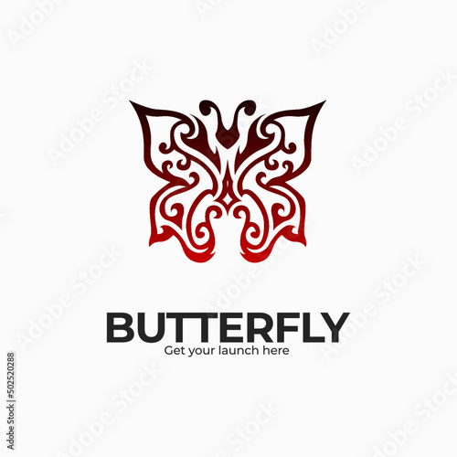 logo for company  butterfly tribal logo  butterfly logo for apparel brand