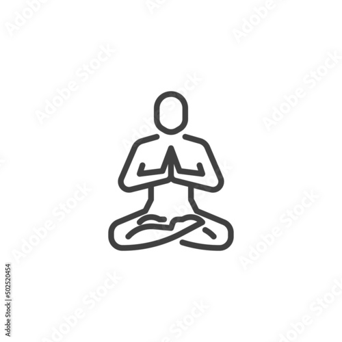 Yoga meditation line icon