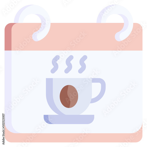 COFFEE flat icon linear outline graphic illustration