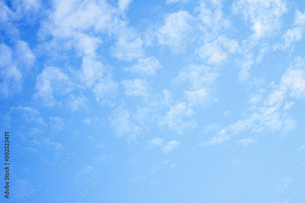 Blue sky and clouds with soft light from the sun Blue sky and clouds with soft light from the sun