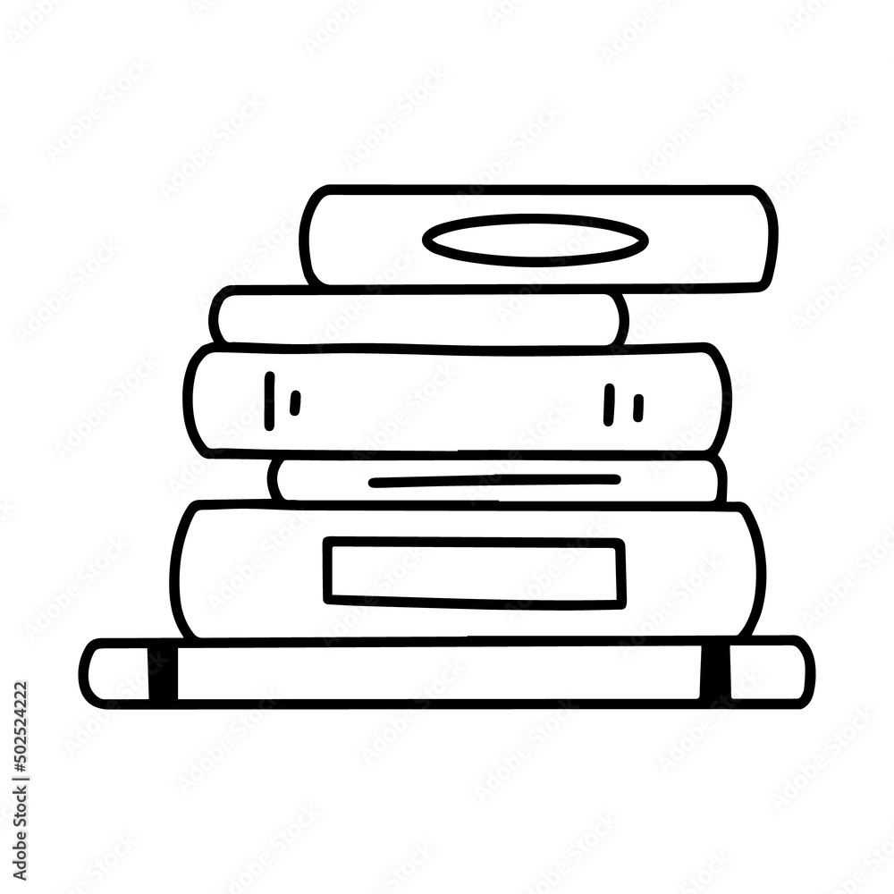 Stack of Books in doodle style. A Stack of Books, textbooks, notepads for reading. Vector illustration. Stack of Books in doodle style. A Stack of Books, textbooks, notepads for reading. Vector illustration.