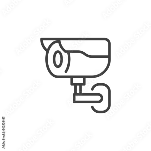 CCTV camera line icon