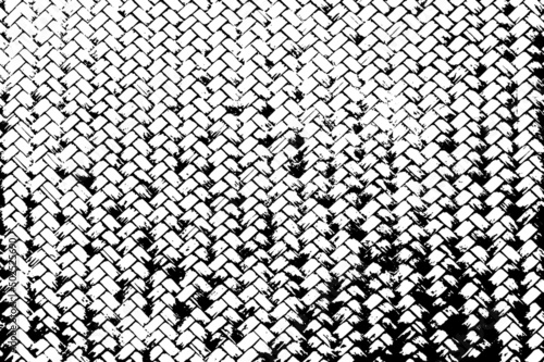 Black and white grunge braided texture. Wicker background.