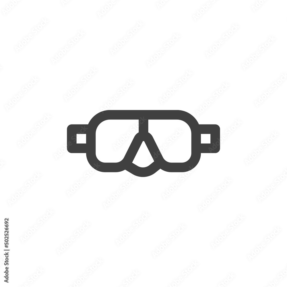 Swimming glasses line icon Swimming glasses line icon