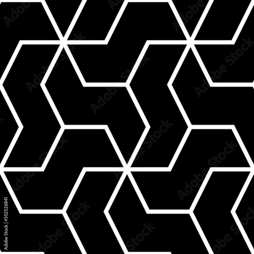 Mosaic. Zigzag figures ornament. Repeated puzzle shapes background. Logic game motif. Tiles wallpaper. Parquet backdrop. Digital paper, page fills, web design, textile print. Seamless artwork pattern.