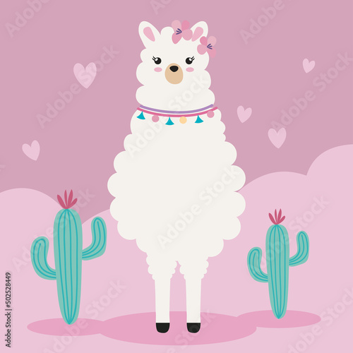 llama and cactus