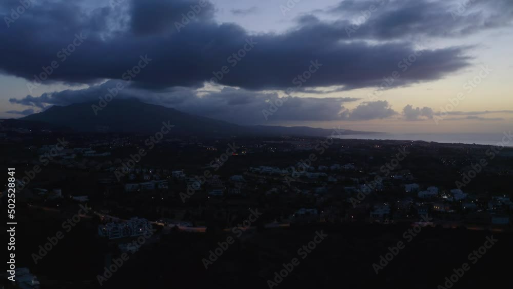 Aerial view of Marbella, Southern Spain after sunset Aerial view of Marbella, Southern Spain after sunset