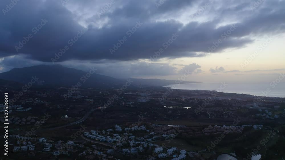 Aerial view of Marbella, Southern Spain after sunset Aerial view of Marbella, Southern Spain after sunset