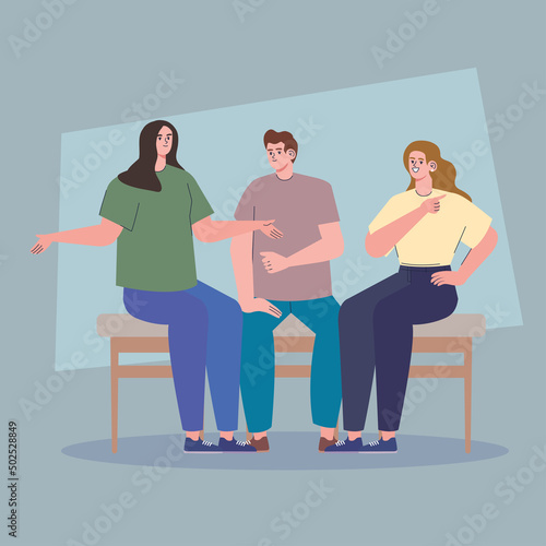persons seated in bench