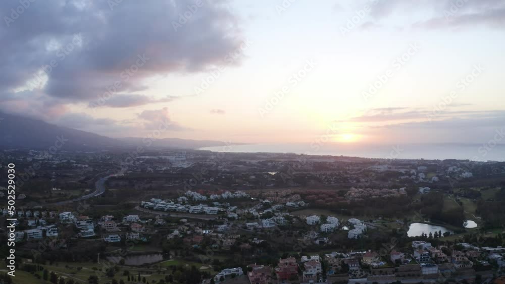 Aerial view of Marbella, Southern Spain at sunset Aerial view of Marbella, Southern Spain at sunset