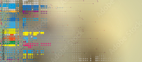Quantum processing. Deep learning artificial intelligence. Future new technology  for business or science presentation