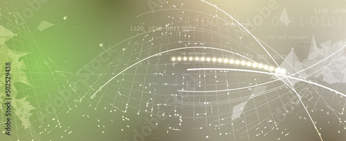 Quantum processing. Deep learning artificial intelligence. Future new technology  for business or science presentation