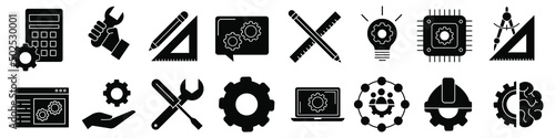 Engineering icon vector set. construction illustration sign collection. designing symbol or logo.