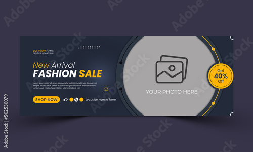 Fashion sale social media facebook cover design