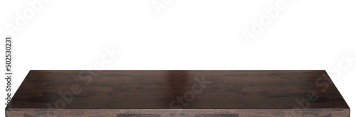 Empty wood top table on isolated white background, Included clipping path