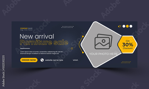 Furniture sale social media facebook cover templte